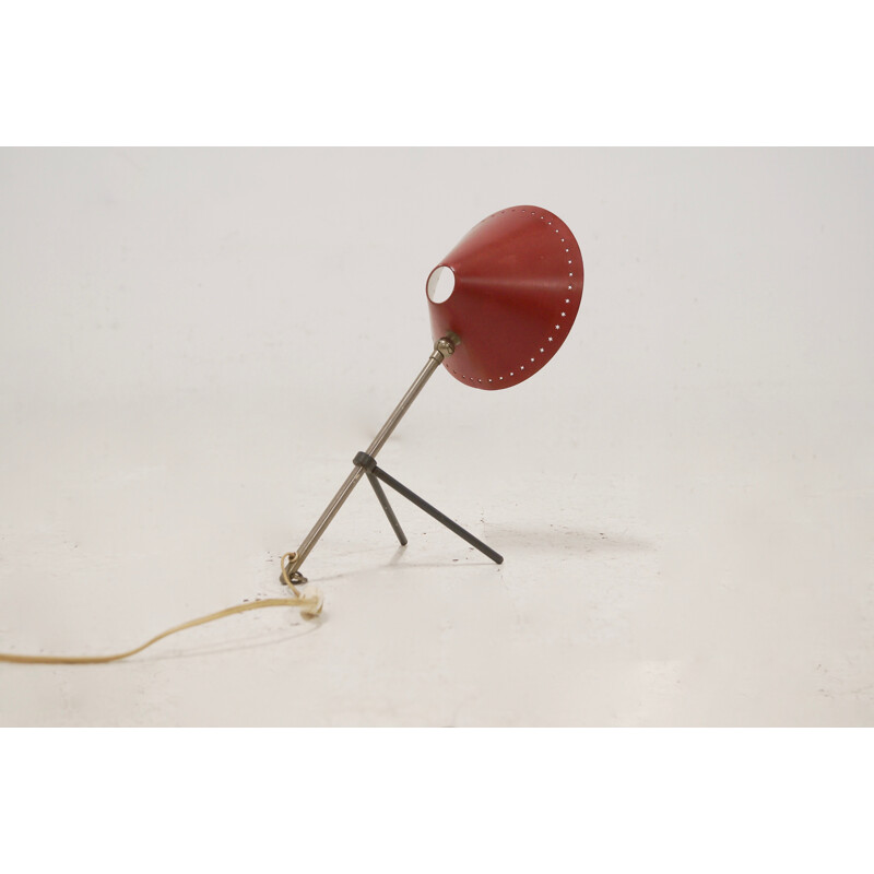 Hala Zeist "Pinokkio" red table lamp, H. BUSQUET - 1950s