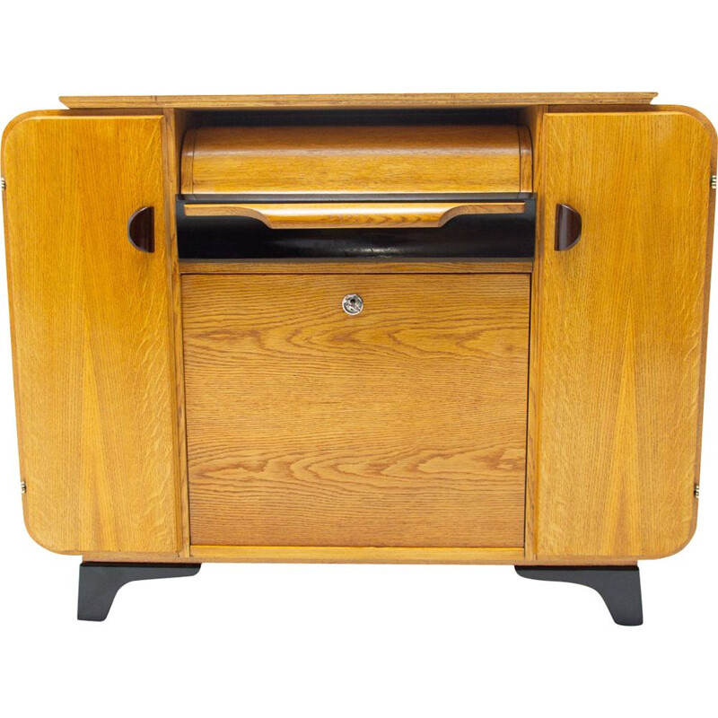 Vintage cabinet with gramophone by Jindřich Halabala for UP Závody, Czechoslovakia 1950