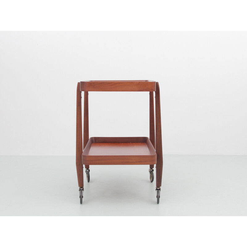 Vintage teak sideboard with wheels and 2 trays