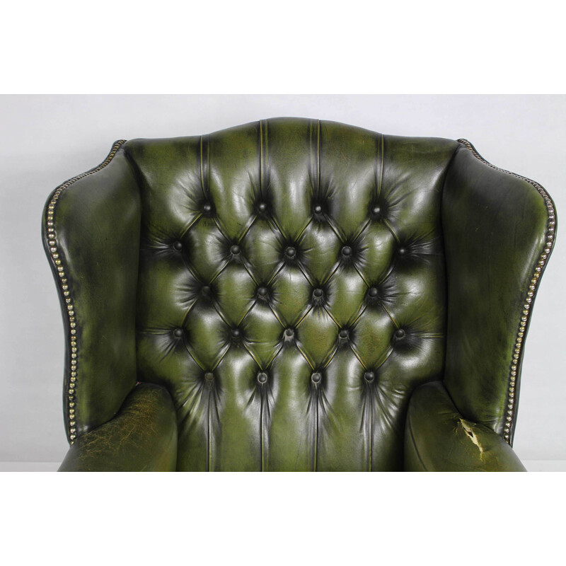 Vintage leather armchair Georgian 1950s