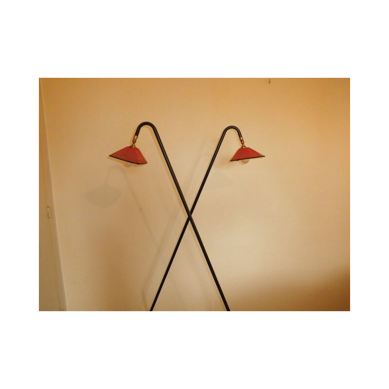 Pair of vintage floor lamps by Svens Aage Holm Sorensen Denmark 1950s