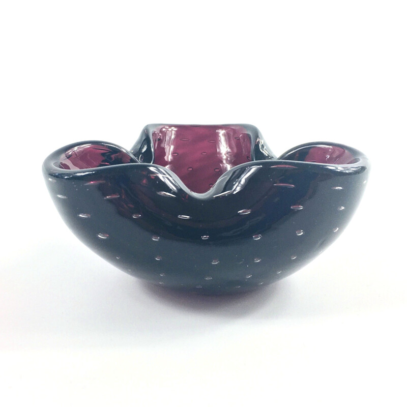 Vintage ashtray or bowl in Murano glass Bullicante, 1960