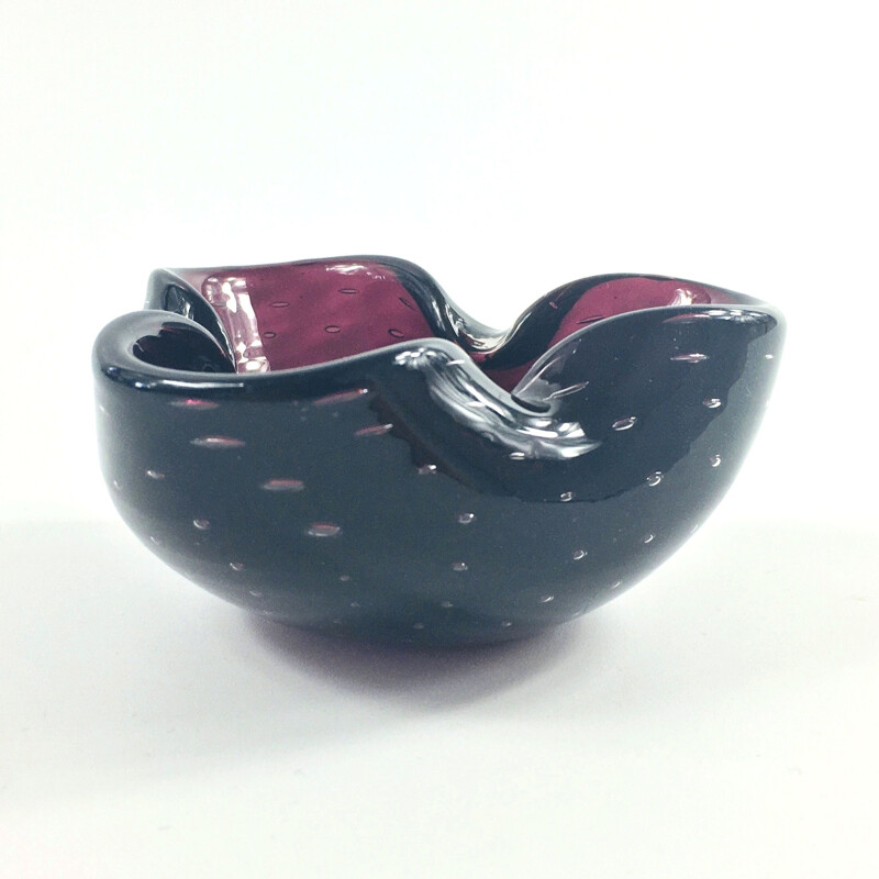 Vintage ashtray or bowl in Murano glass Bullicante, 1960