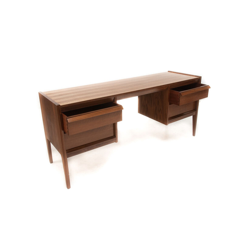 Vintage walnut desk by John Herbert France 1960s