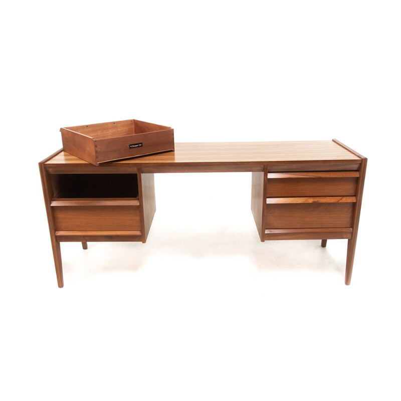 Vintage walnut desk by John Herbert France 1960s