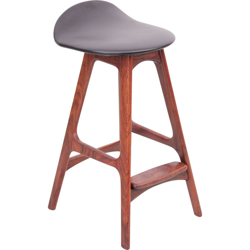 Tabouret de bar vintage en palissandre, modèle OD61 de Erik Buch