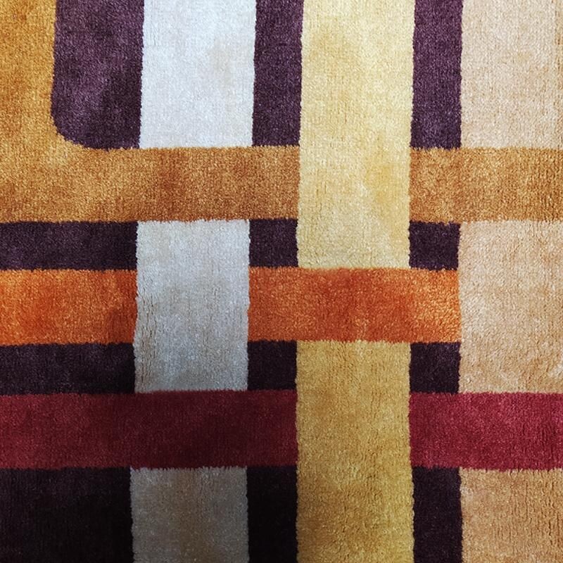 Vintage geometric wool rug Italy 1970s