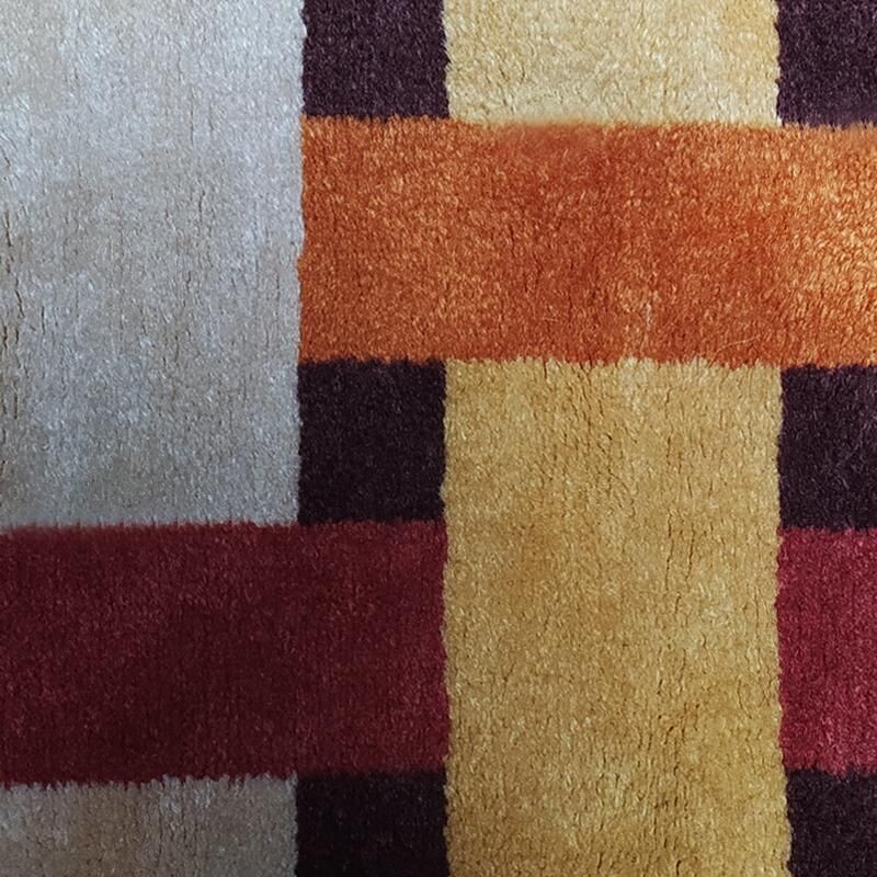 Vintage geometric wool rug Italy 1970s