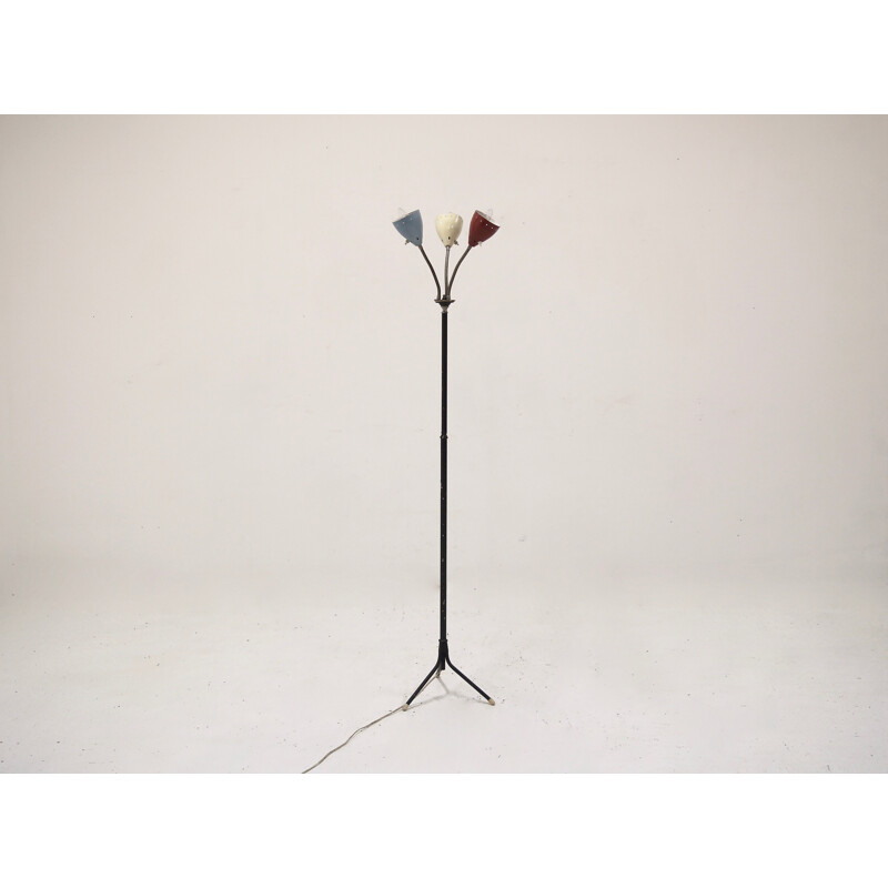 Hala Zeist floor lamp in metal, H. BUSQUET - 1950s