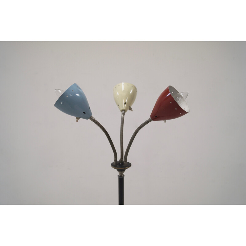 Lampadaire à trois bras Hala Zeist en métal, H. BUSQUET - 1950