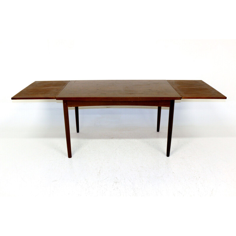 Vintage teak table with retractable tops