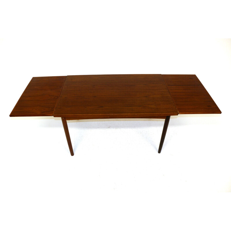 Vintage teak table with retractable tops