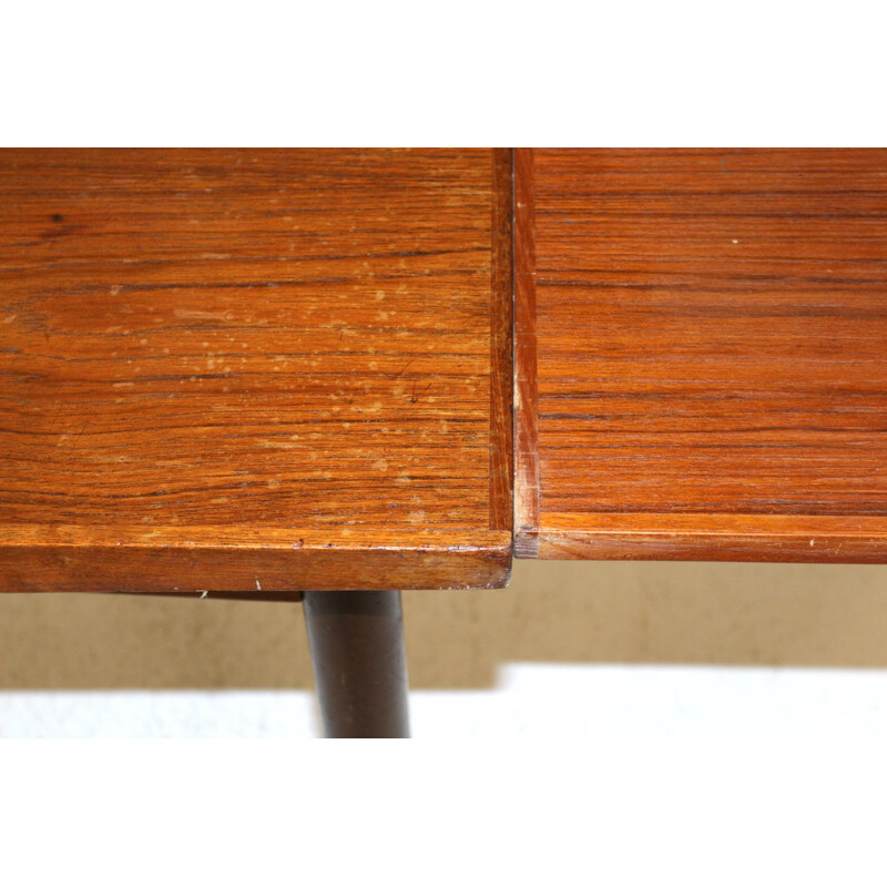 Vintage teak table with retractable tops