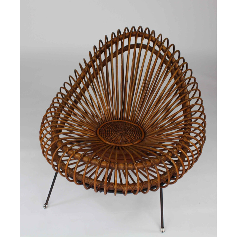 Pair of vintage wickerwork chairs by Janine Abraham & Dirk Jan Rol for Rougier