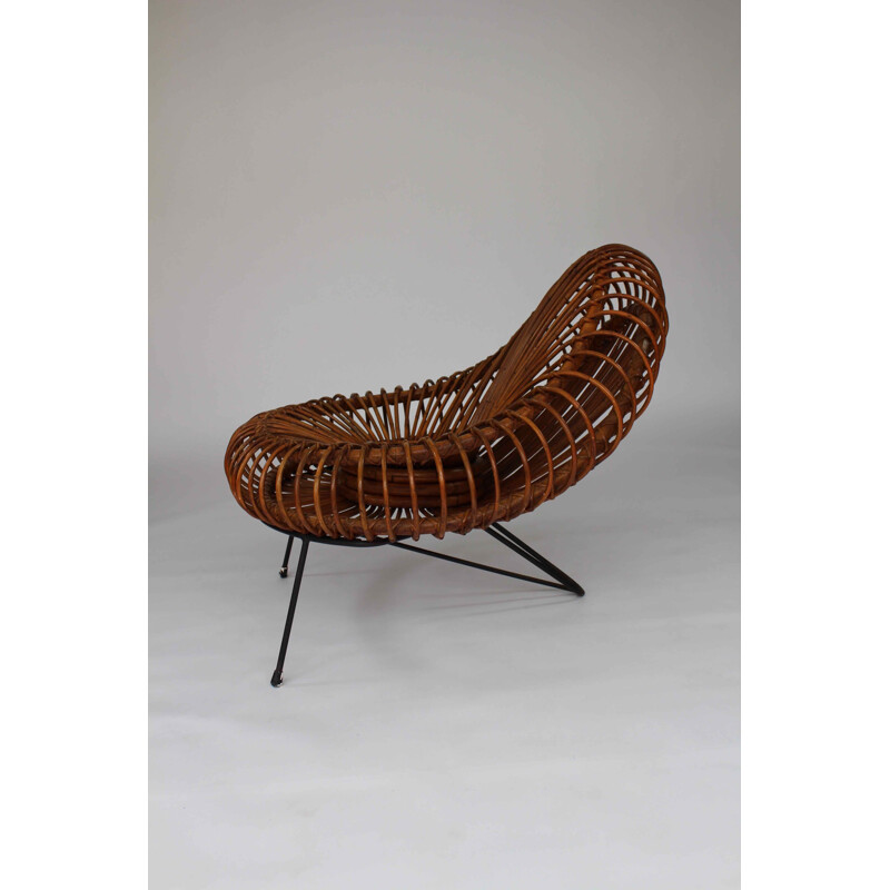 Pair of vintage wickerwork chairs by Janine Abraham & Dirk Jan Rol for Rougier