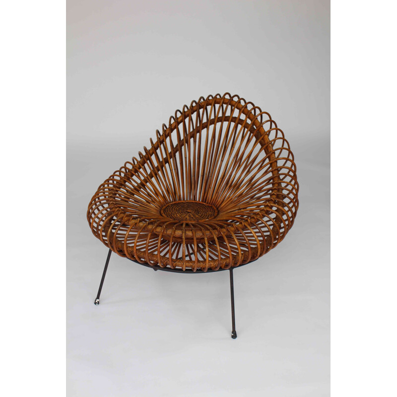 Pair of vintage wickerwork chairs by Janine Abraham & Dirk Jan Rol for Rougier