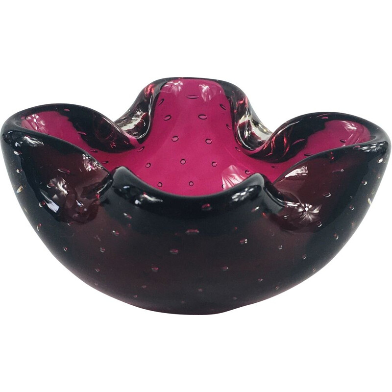 Vintage ashtray or bowl in Murano glass Bullicante Italy 1960s