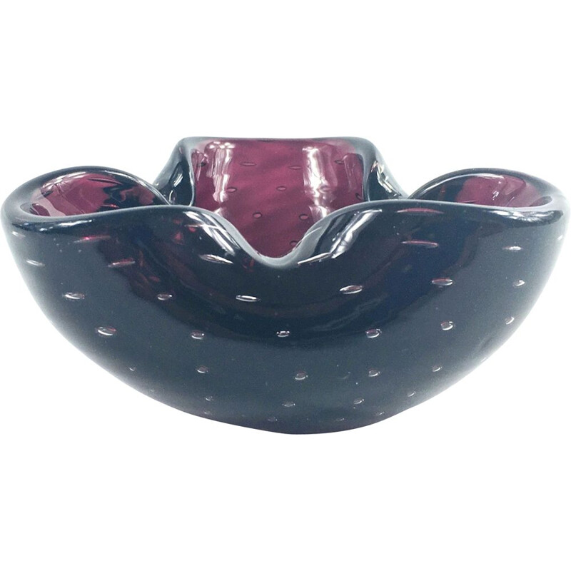 Vintage ashtray or bowl in Murano glass Bullicante, 1960