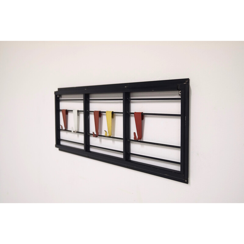 Pilastro wall coat rack in metal, Coen DE VRIES - 1950s