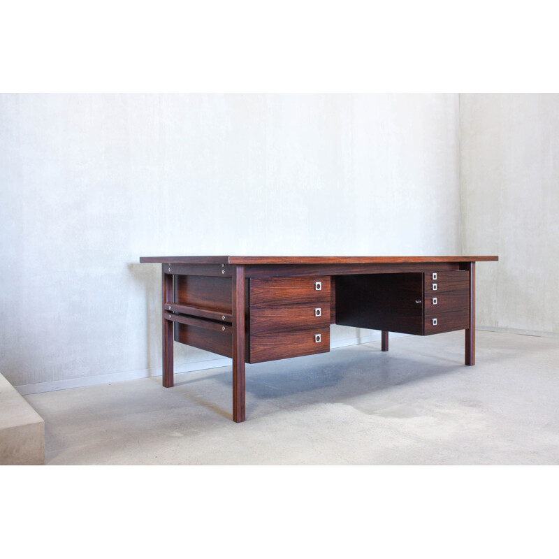 Vintage large rosewood executive desk by Arne Vodder for Sibast 1960