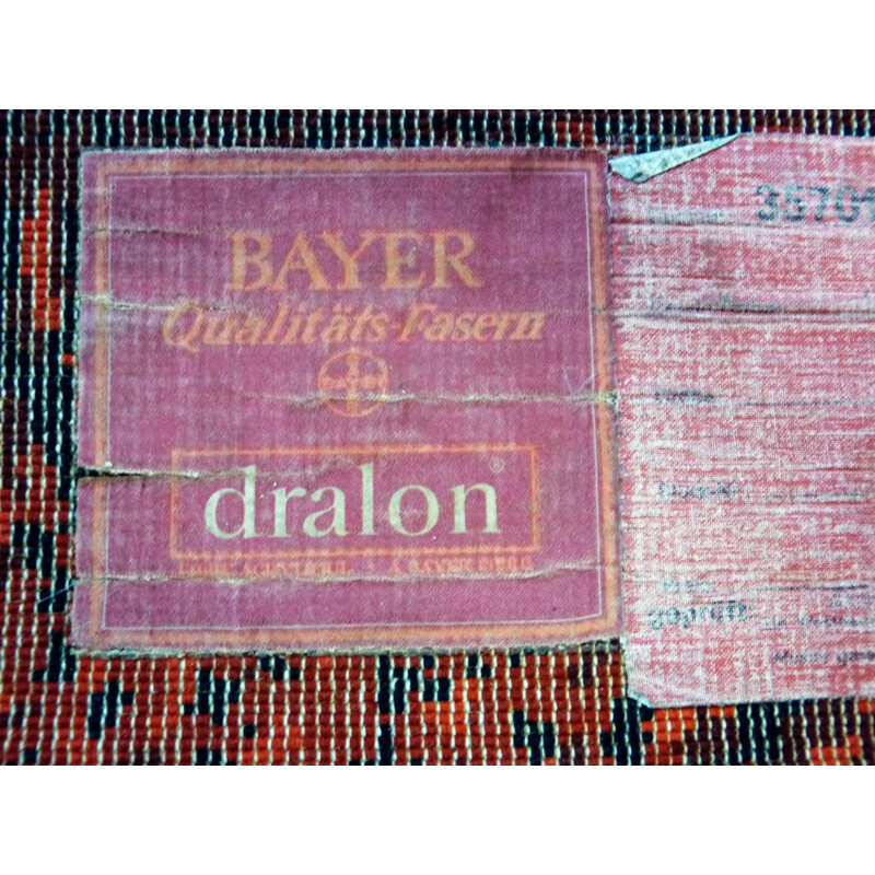 Grand tapis vintage rectangulaire de Bayer Allemagne 1960