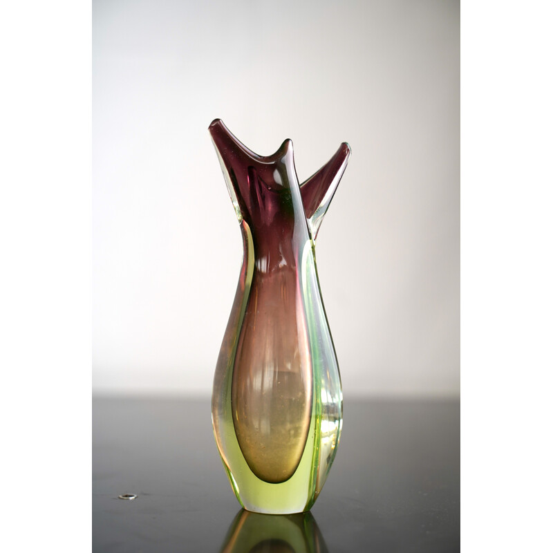 Vintage glass vase by Flavio Poli for Seguso 1960s