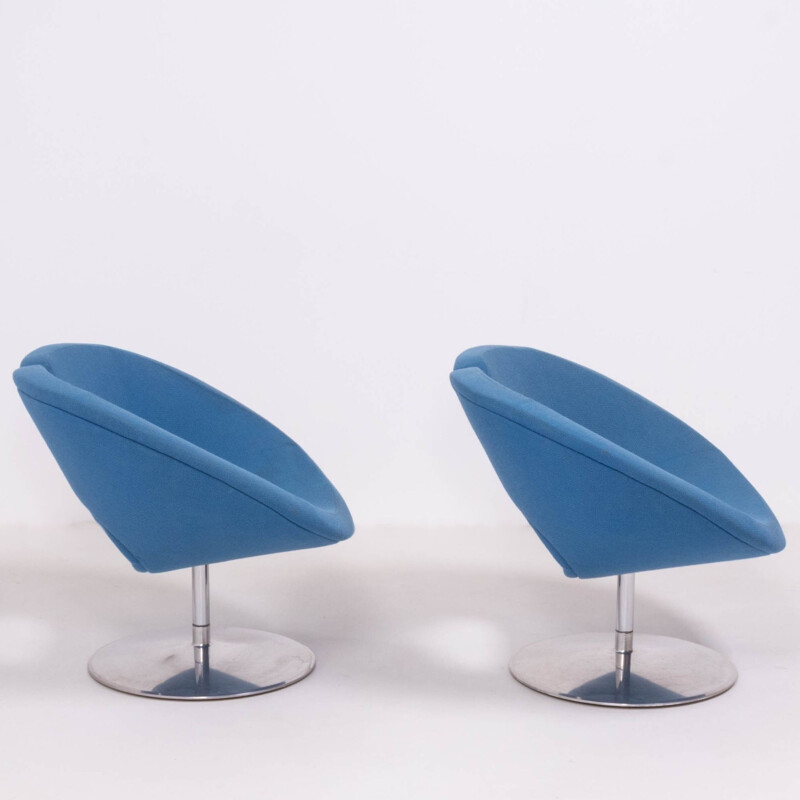 Pair of vintage apollo blue armchairs by Patrick Norguet for Artifort, 2002