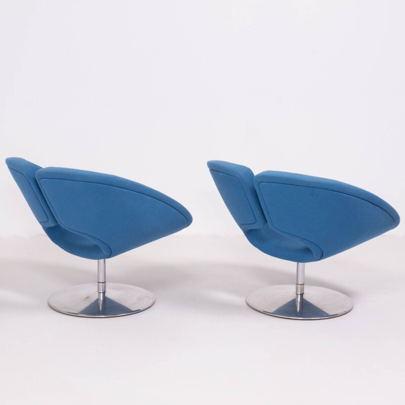 Pair of vintage apollo blue armchairs by Patrick Norguet for Artifort, 2002