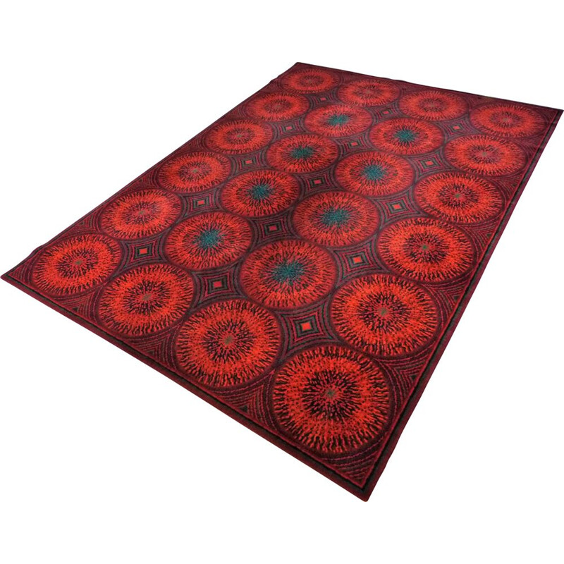 Grand tapis vintage rectangulaire de Bayer Allemagne 1960