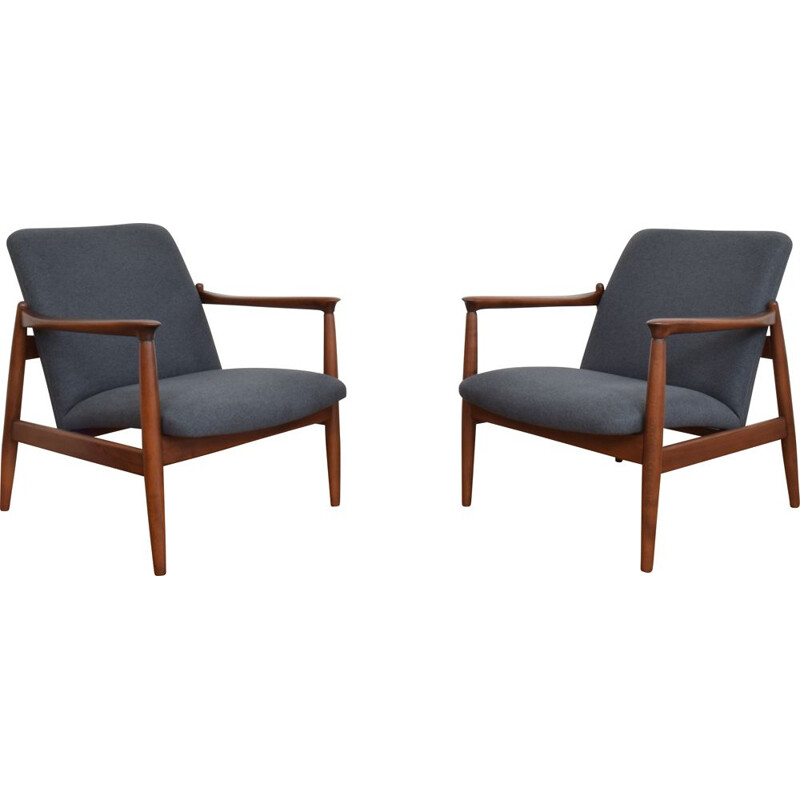 Pair of vintage armchairs by Edmund Homa Poland 1960s