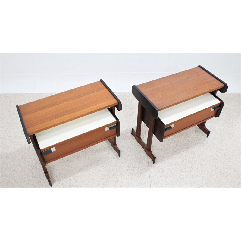 Pair of Vintage teak bedside tables Sorgente dei Mobili 1950s