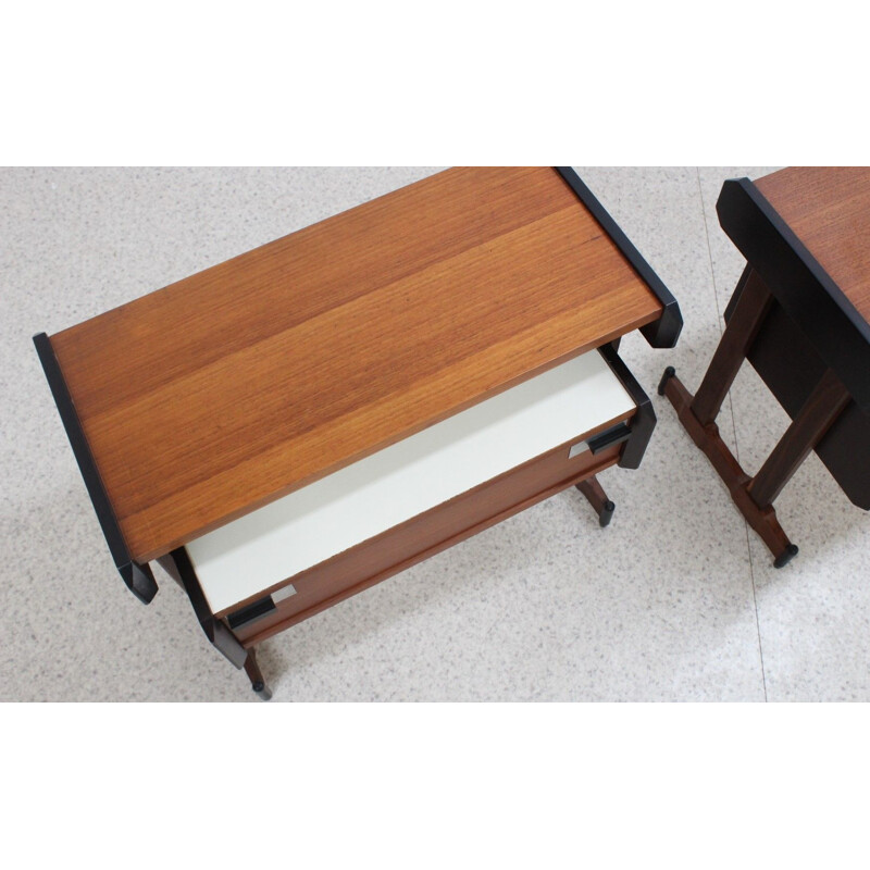 Pair of Vintage teak bedside tables Sorgente dei Mobili 1950s