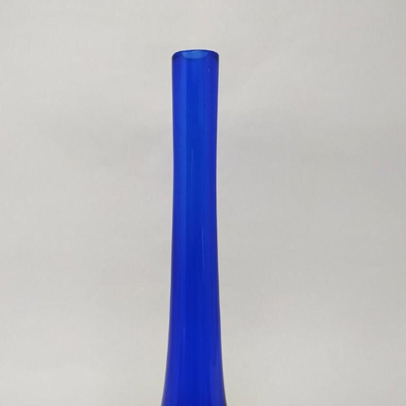 Blaue Vintage-Vase von Flavio Poli für Seguso 1960