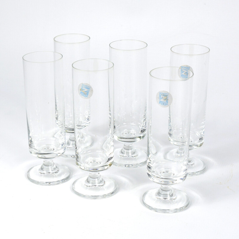 Set of 6 vintage champagne glasses from Schott Zwiesel Germany 1970s
