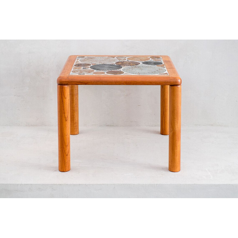 Mesa de café em cerâmica Vintage por Tue Poulsen para Haslev Møbelsnedkeri 1960