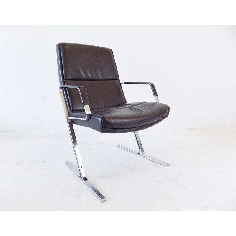 Vintage  armchair black leather 1970s