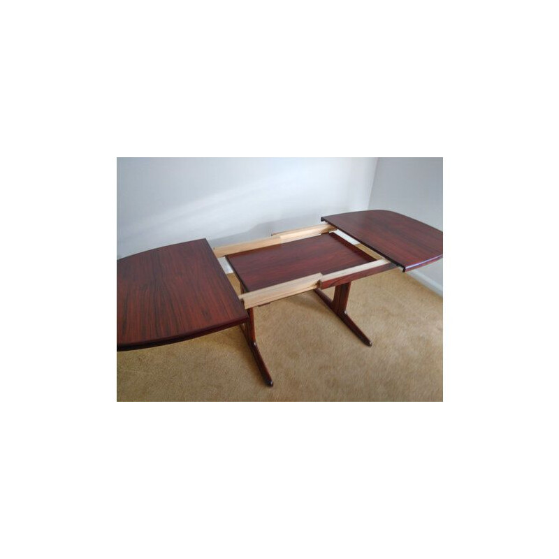 Set of 4 vintage rosewood chairs and extendable table by Skovby 1970s