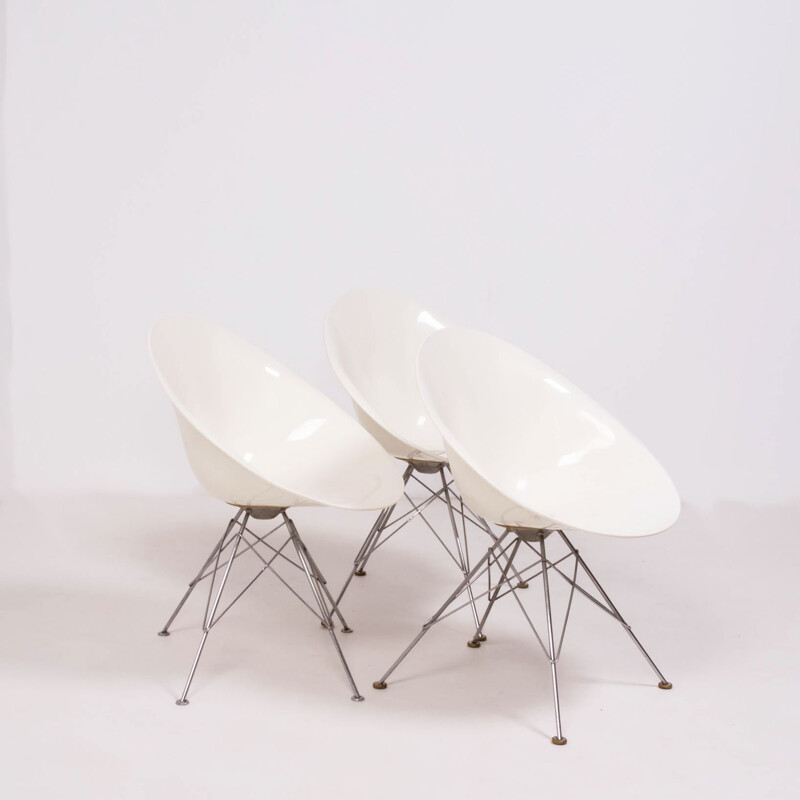 Vintage chair with chrome steel base by Philippe Starck for Kartell