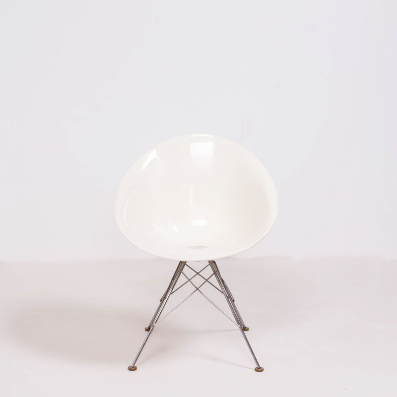 Vintage chair with chrome steel base by Philippe Starck for Kartell