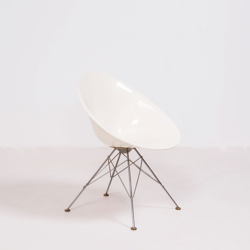 Vintage chair with chrome steel base by Philippe Starck for Kartell