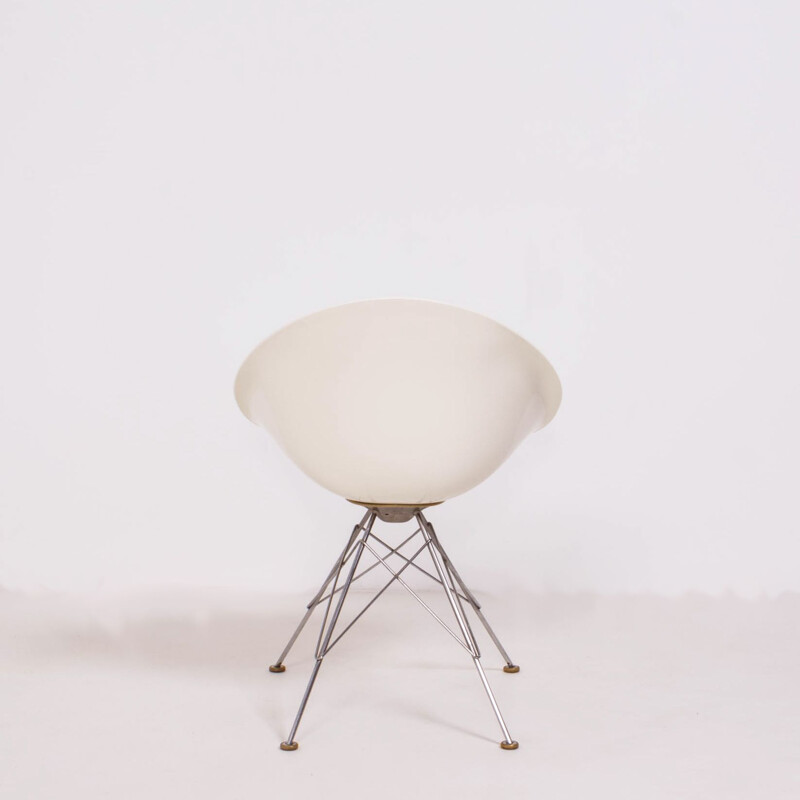 Vintage stoel met verchroomd stalen onderstel van Philippe Starck voor Kartell