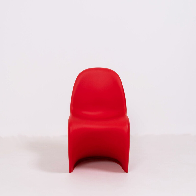 Rode vintage stoel van Verner Panton voor Vitra
