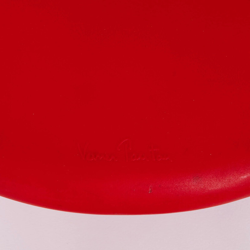 Rode vintage stoel van Verner Panton voor Vitra
