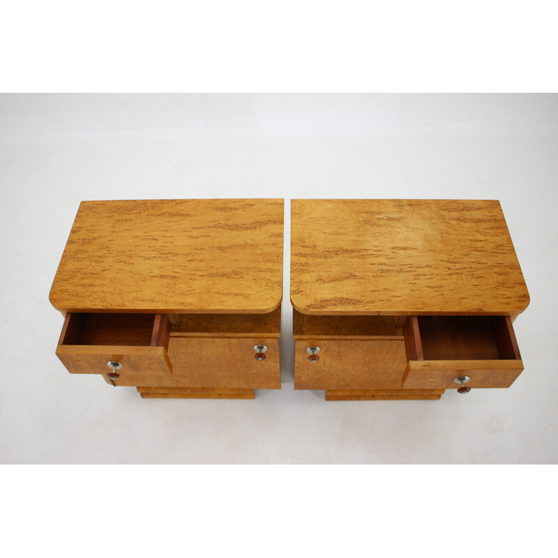 Pair of bedside tables vintage Czechoslovakia 1940s