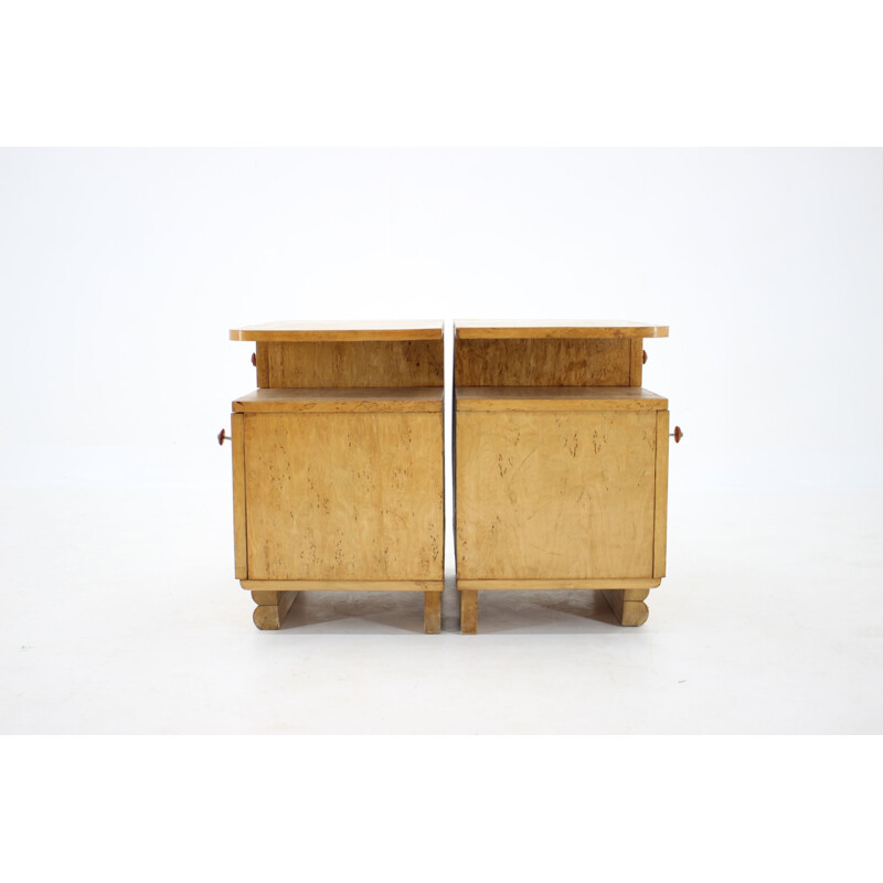 Pair of bedside tables vintage Czechoslovakia 1940s