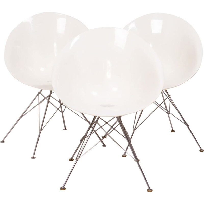 Chaise vintage avec base en acier chromé de Philippe Starck pour Kartell