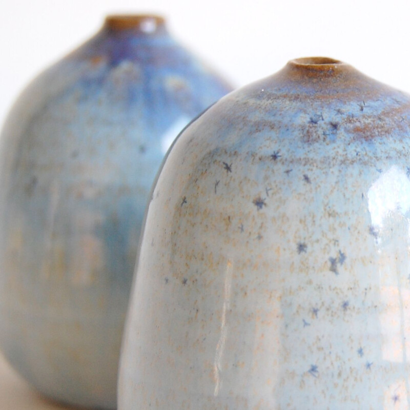 Trio of vintage blue ceramics Antonio Lampecco