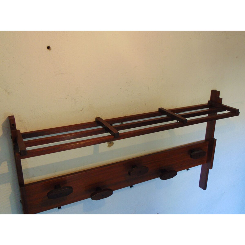 Vintage wooden coat rack 1960s