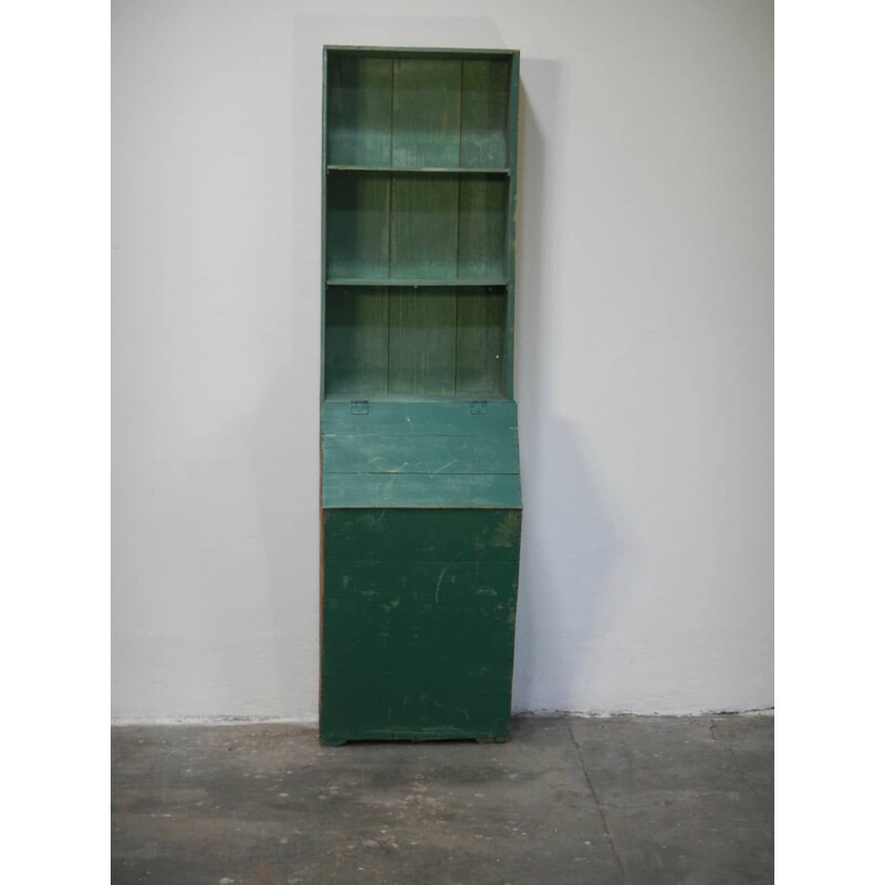 High vintage credenza with 2 shelves and a vain for flour in the past