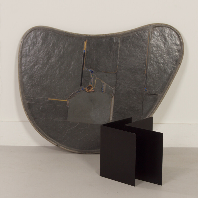 Vintage kidney-shaped natural stone coffee table by Paul Kingma, 1995